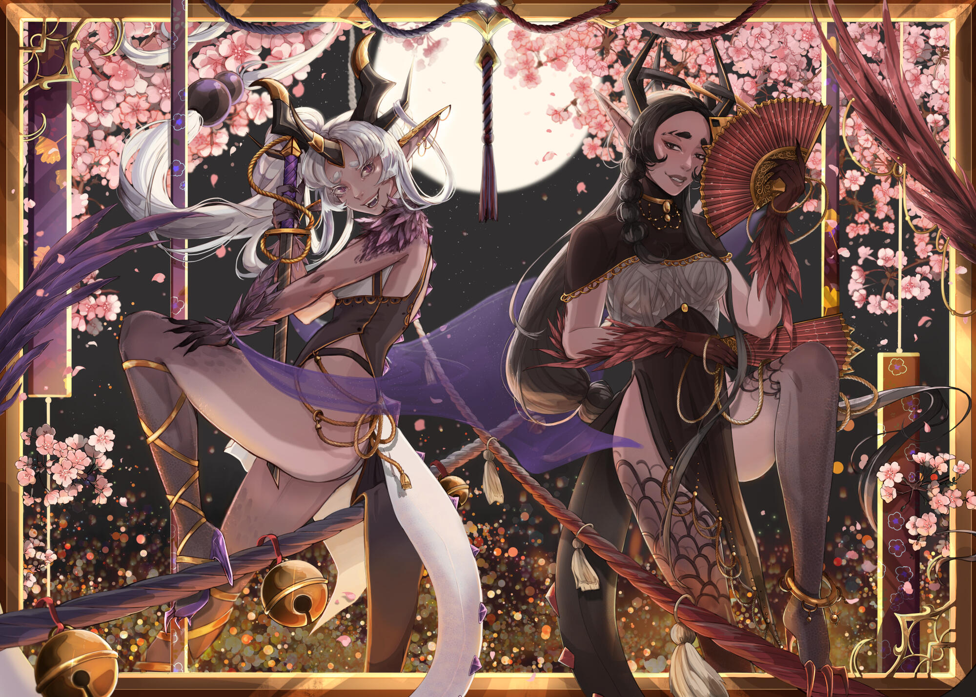 2x Fullbody, detailed BG, fully rendered